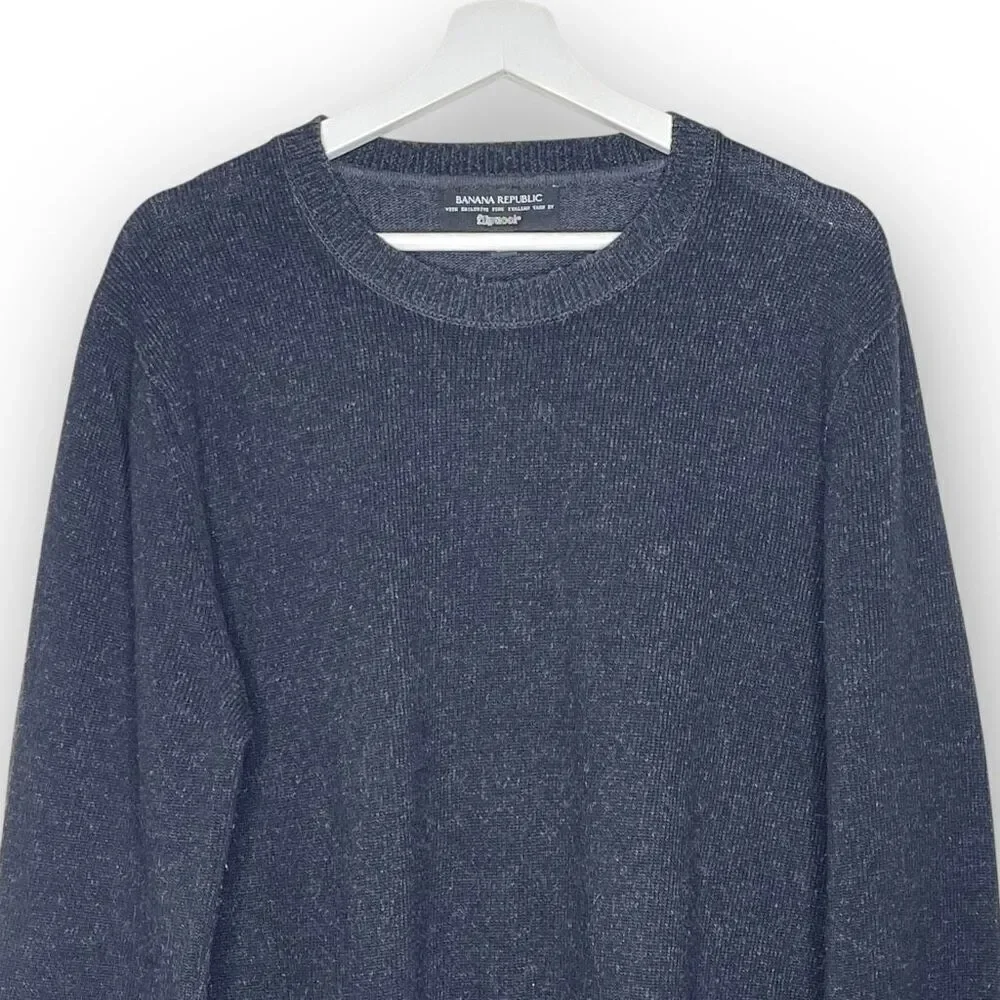 Banana Republic Filpucci Dark Gray Crewneck Sweater Men’s Size Large Wool Blend